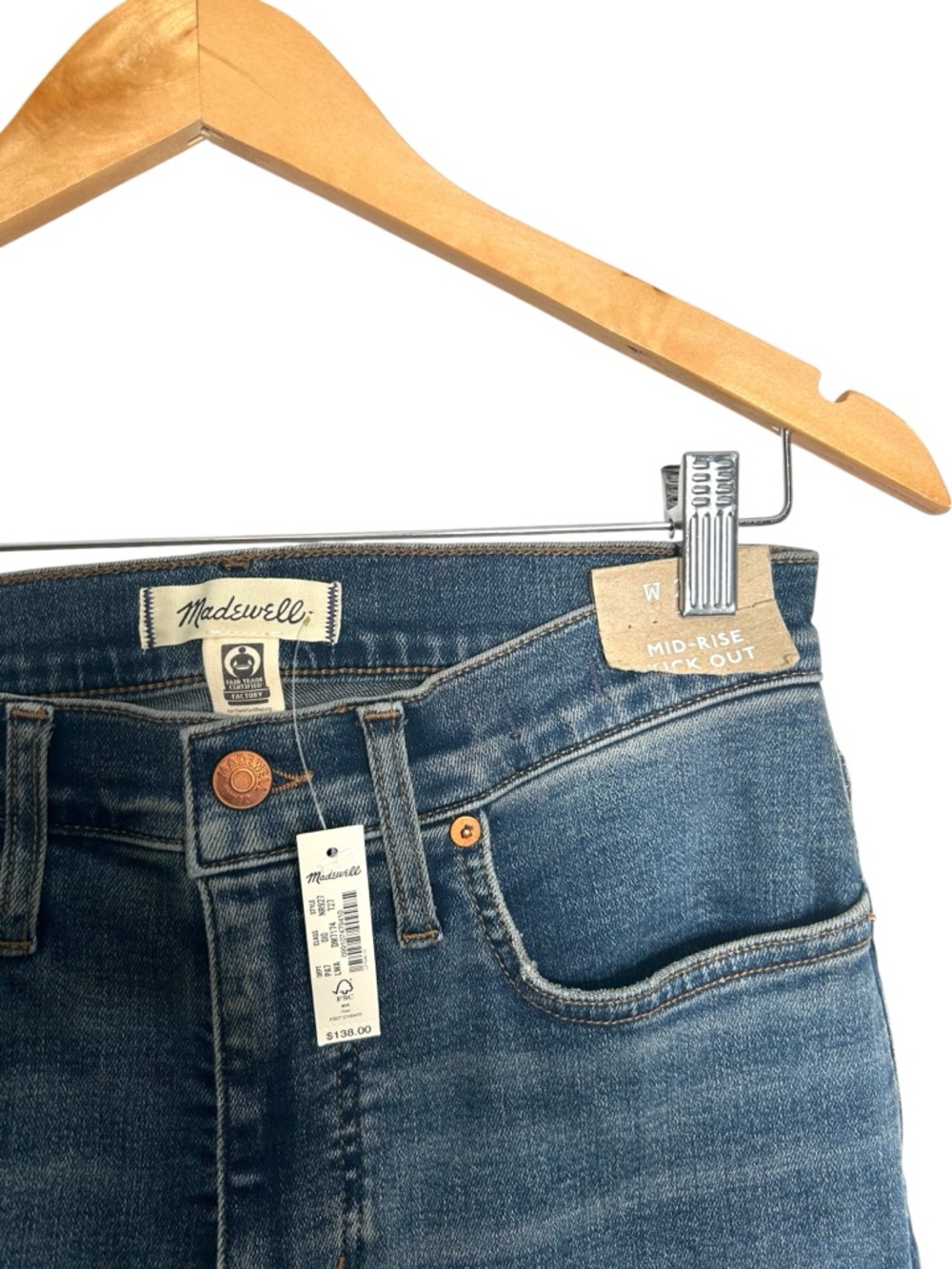 Madewell Tall Mid-Rise Kick Out Crop Stretch Jeans in Size 27 - Picture 3 of 8
